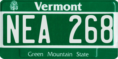 VT license plate NEA268