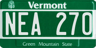 VT license plate NEA270