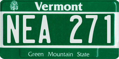 VT license plate NEA271