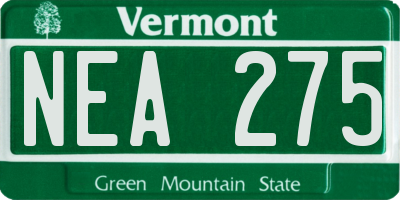 VT license plate NEA275