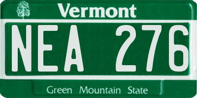 VT license plate NEA276