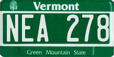 VT license plate NEA278