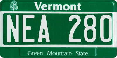 VT license plate NEA280