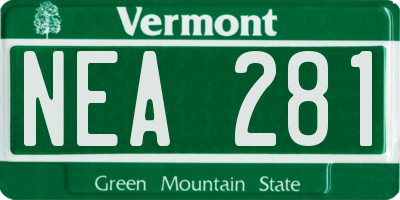 VT license plate NEA281