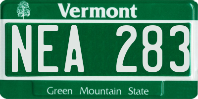 VT license plate NEA283