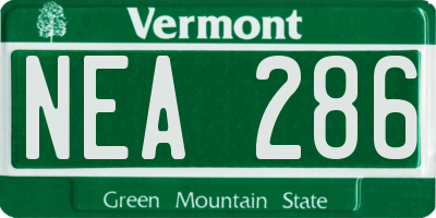 VT license plate NEA286