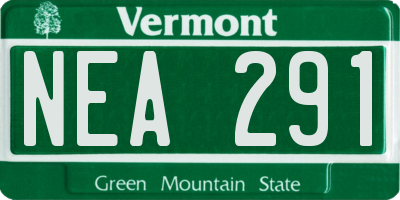 VT license plate NEA291