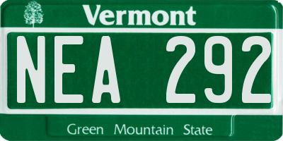 VT license plate NEA292
