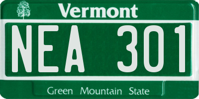 VT license plate NEA301