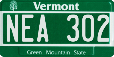 VT license plate NEA302