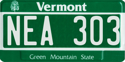 VT license plate NEA303