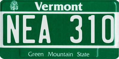 VT license plate NEA310