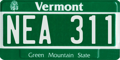 VT license plate NEA311