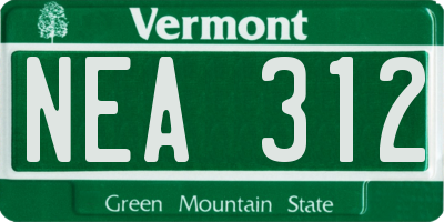 VT license plate NEA312