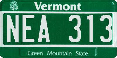 VT license plate NEA313