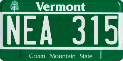 VT license plate NEA315