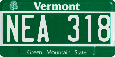 VT license plate NEA318
