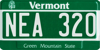 VT license plate NEA320