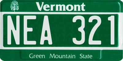 VT license plate NEA321