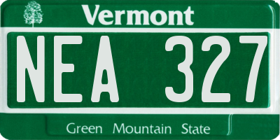 VT license plate NEA327
