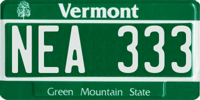 VT license plate NEA333