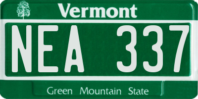 VT license plate NEA337