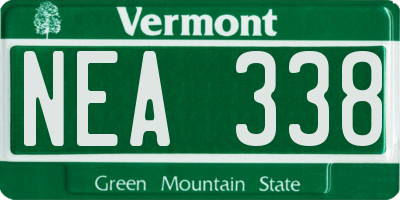 VT license plate NEA338