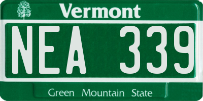 VT license plate NEA339
