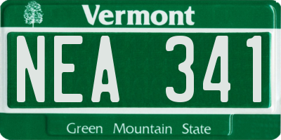 VT license plate NEA341