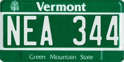 VT license plate NEA344
