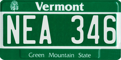 VT license plate NEA346