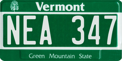 VT license plate NEA347
