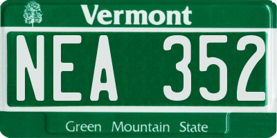 VT license plate NEA352