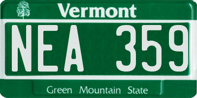 VT license plate NEA359