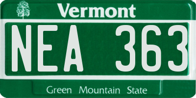 VT license plate NEA363