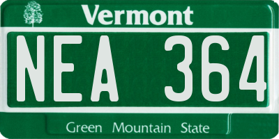 VT license plate NEA364