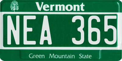 VT license plate NEA365