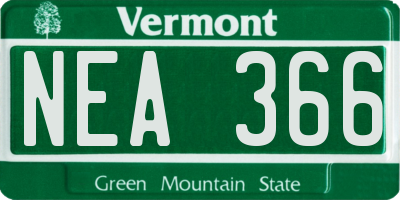 VT license plate NEA366