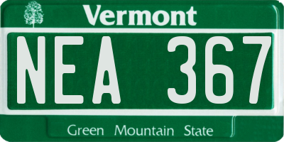 VT license plate NEA367