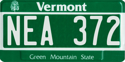 VT license plate NEA372