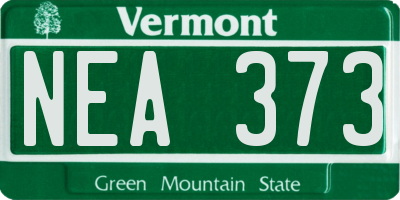 VT license plate NEA373