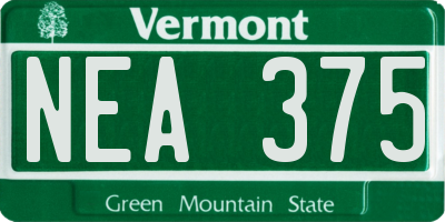 VT license plate NEA375