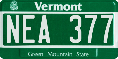 VT license plate NEA377