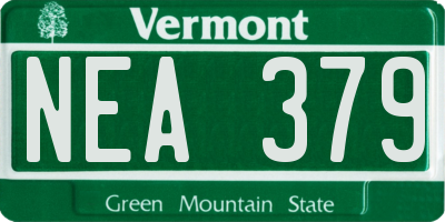 VT license plate NEA379