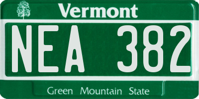 VT license plate NEA382