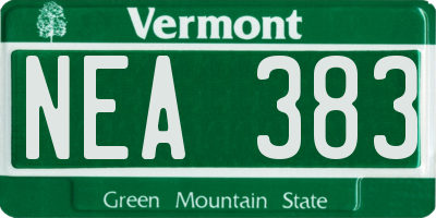 VT license plate NEA383