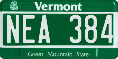 VT license plate NEA384