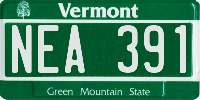 VT license plate NEA391
