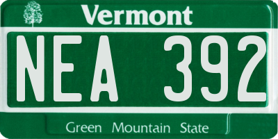 VT license plate NEA392