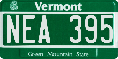 VT license plate NEA395